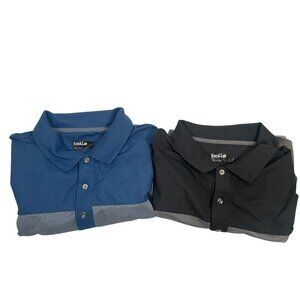 Bolle Golf Polo Shirt Lot (2) Mens XL Colorblock Two Tone Short Sleeve Blue Gray